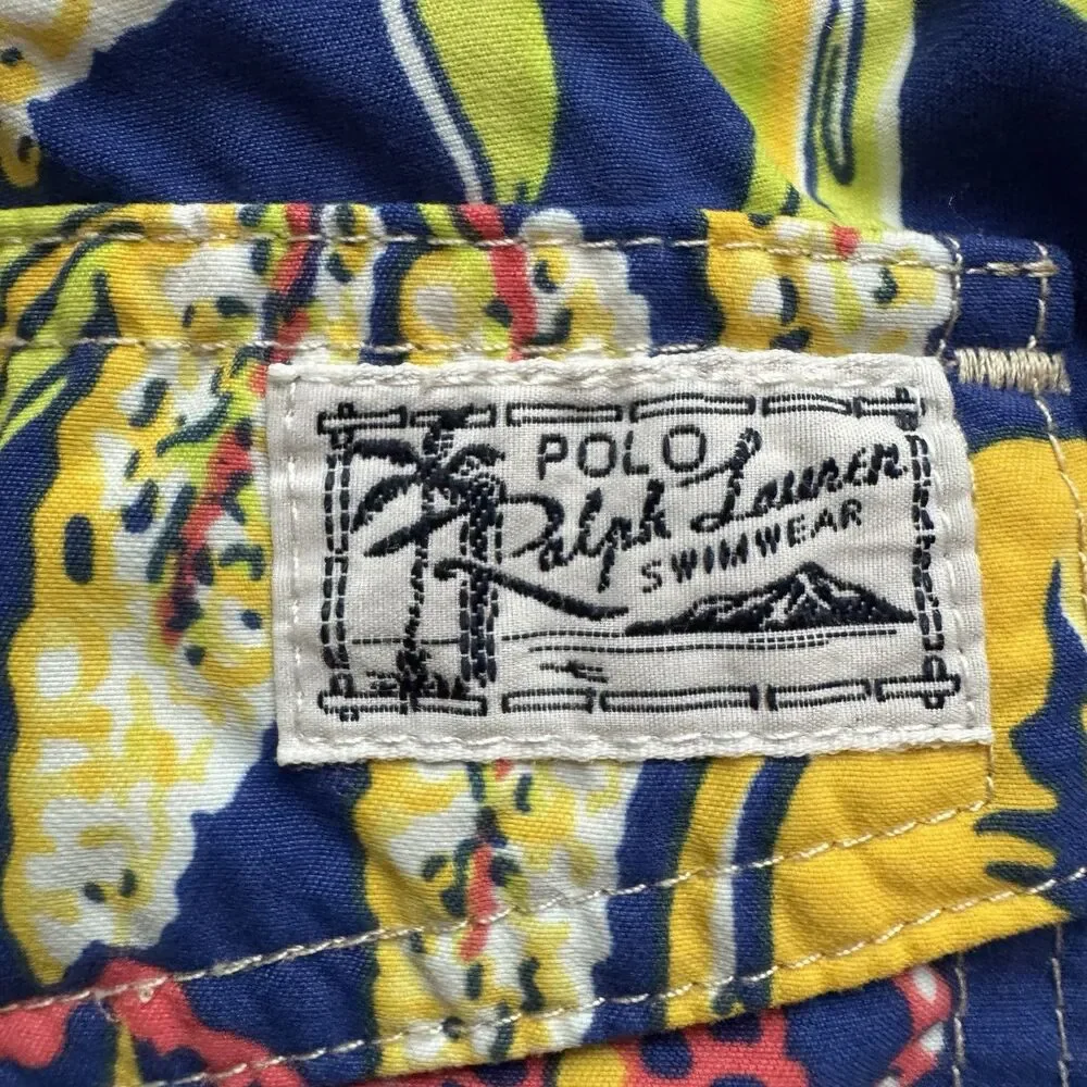 Polo Ralph Lauren Men’s Swimwear Sz L Aloha Hawaii Multicolor Mesh Lined Floral